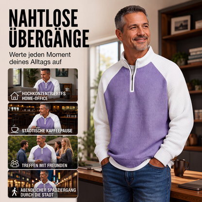 ✨Herren-Waffelstrick-Quarter-Zip-T-Shirt