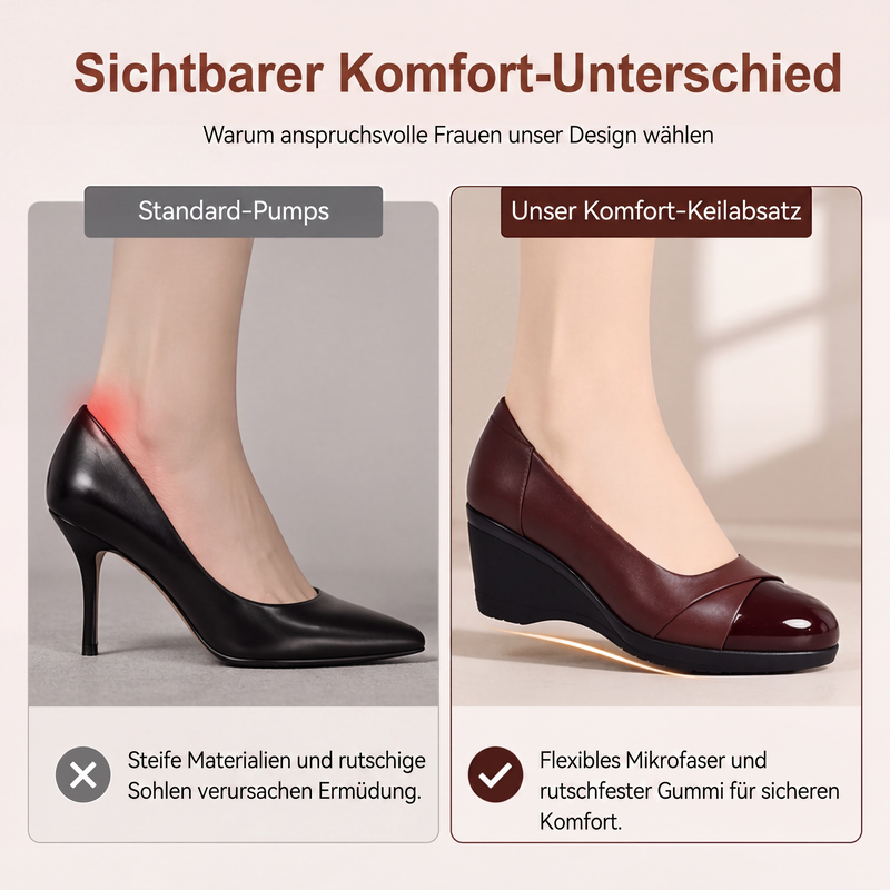 👠 50 % RABATT | Elegant aussehen ohne unbequeme hohe Absätze – Damen Pumps mit bequemem Keilabsatz