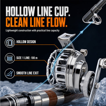 Lightweight Metal Fishing Reel with Dual Rocker Arms