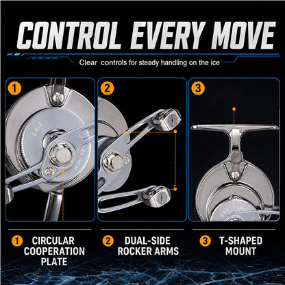 Lightweight Metal Fishing Reel with Dual Rocker Arms