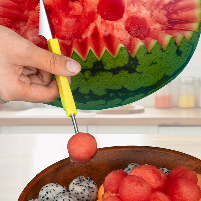 🍉 50% RABATT! 🍉 3‑in‑1 Melonenausstecher‑Set – Edelstahl, vielseitig & praktisch ✨