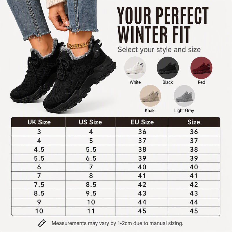 Warme Wintersneaker aus Strick für Damen