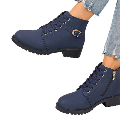 Rutschfeste Damen-Ankle-Boots mit Blockabsatz