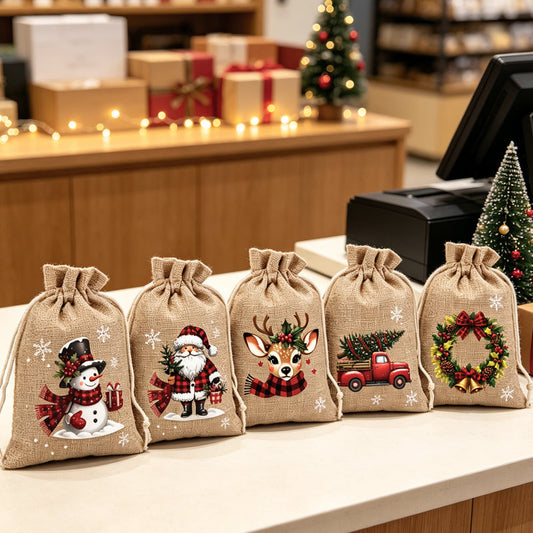 🔥🔥 Nur noch 3 Stunden – ab 0,79 €!! 🎁🎄HEISSER VERKAUF! Weihnachtliche Geschenktüten mit Kordelzug 🧦🎅