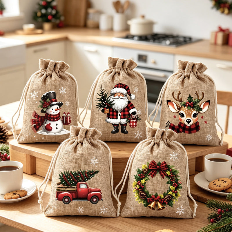 🔥🔥 Nur noch 3 Stunden – ab 0,79 €!! 🎁🎄HEISSER VERKAUF! Weihnachtliche Geschenktüten mit Kordelzug 🧦🎅