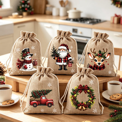 🔥🔥 Nur noch 3 Stunden – ab 0,79 €!! 🎁🎄HEISSER VERKAUF! Weihnachtliche Geschenktüten mit Kordelzug 🧦🎅