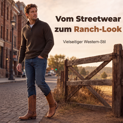 🎯 Keine Rabattspielchen – echte 50% auf echte Bestseller! Westliche Cowboystiefel mit quadratischer Kappe für Herren