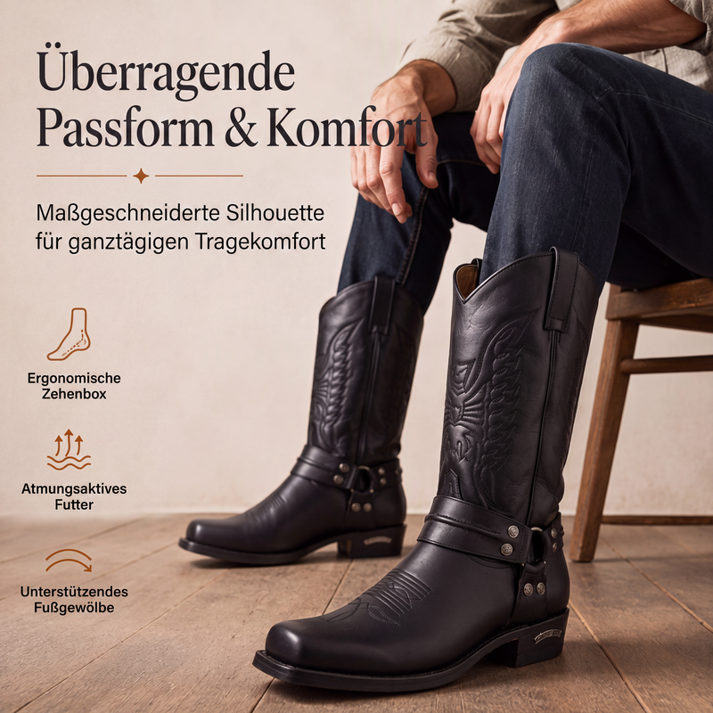 🎯 Keine Rabattspielchen – echte 50% auf echte Bestseller! Westliche Cowboystiefel mit quadratischer Kappe für Herren