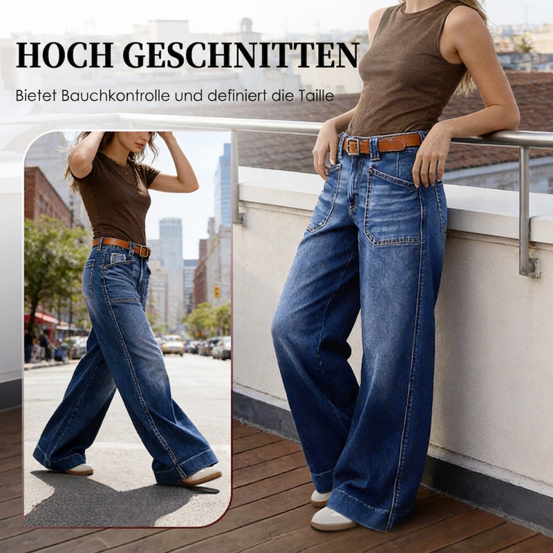 📢🎉50%Rabatt!!!🛍️✨Damen High-Waist Weite Jeans