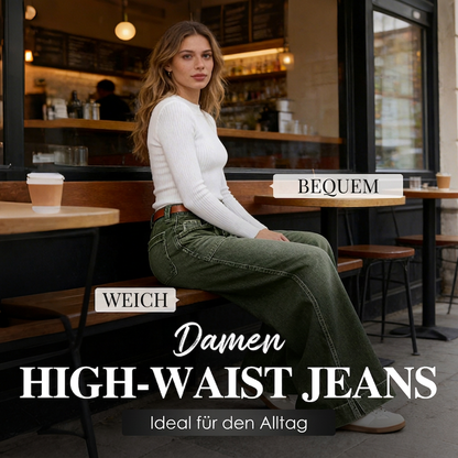 📢🎉50%Rabatt!!!🛍️✨Damen High-Waist Weite Jeans