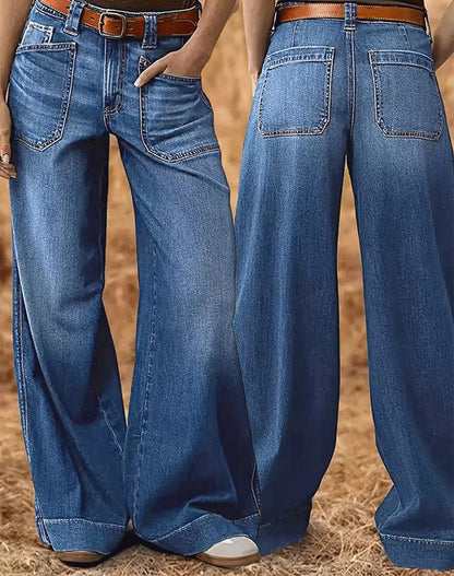 📢🎉50%Rabatt!!!🛍️✨Damen High-Waist Weite Jeans