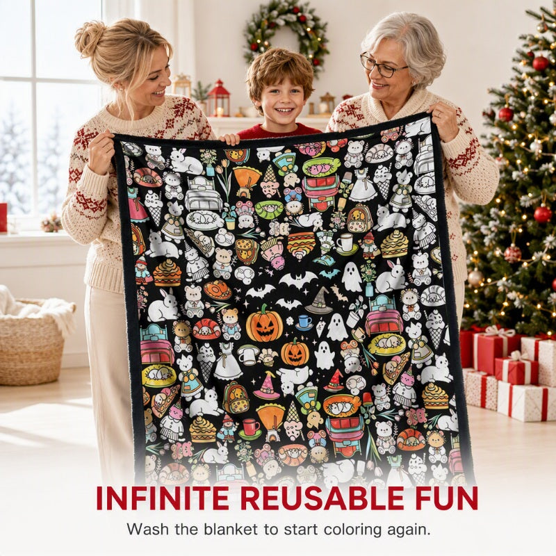 🎅Early Christmas Gift 60% OFF🎄🎨Family DIY Coloring Blanket for All Ages🎁Perfect Gift For Family & Friends