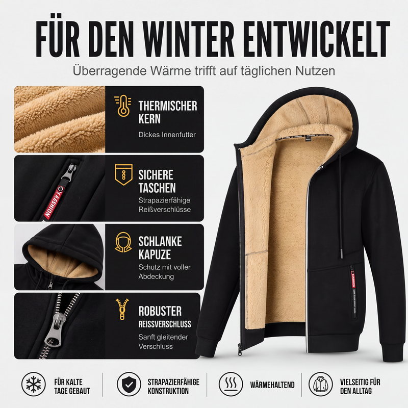 🔥 Schon über 50.000 Einheiten verkauft – jetzt mit 50% Rabatt! Warme Winter-Kapuzenjacke für Herren