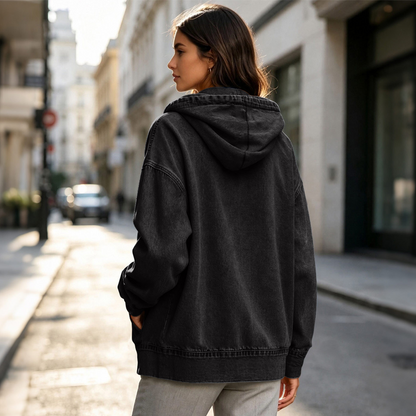 👖 50% Rabatt | Lässiger Denim-Look mit mehr Layering-Freiheit – Damen Kapuzenjacke