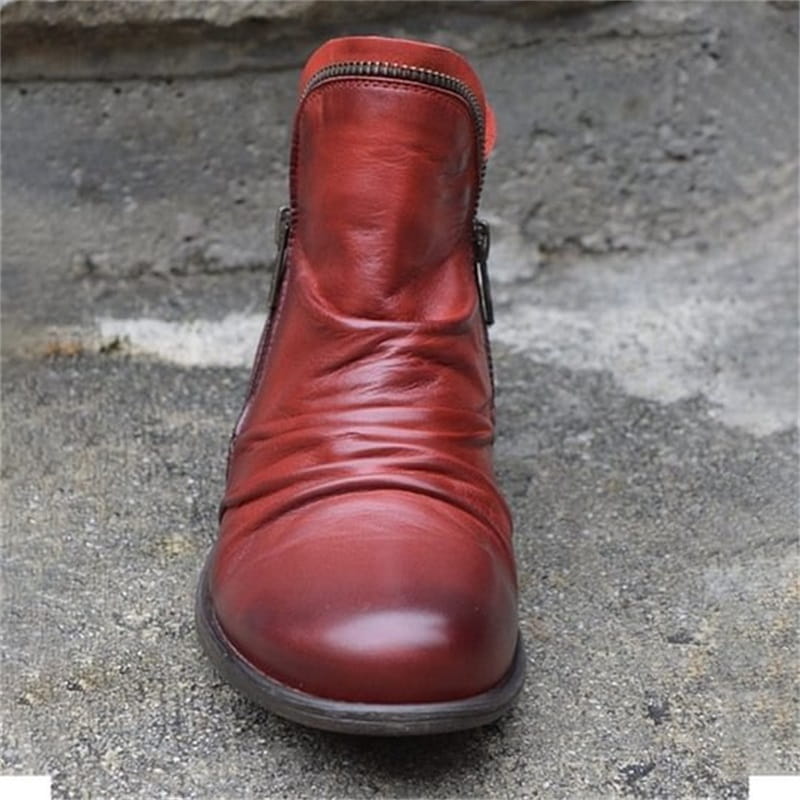 📢📢50% Rabatt!!! 🎉✨ Schicker bequemer Damenstiefel mit seitlichem Reißverschluss aus PU-Leder
