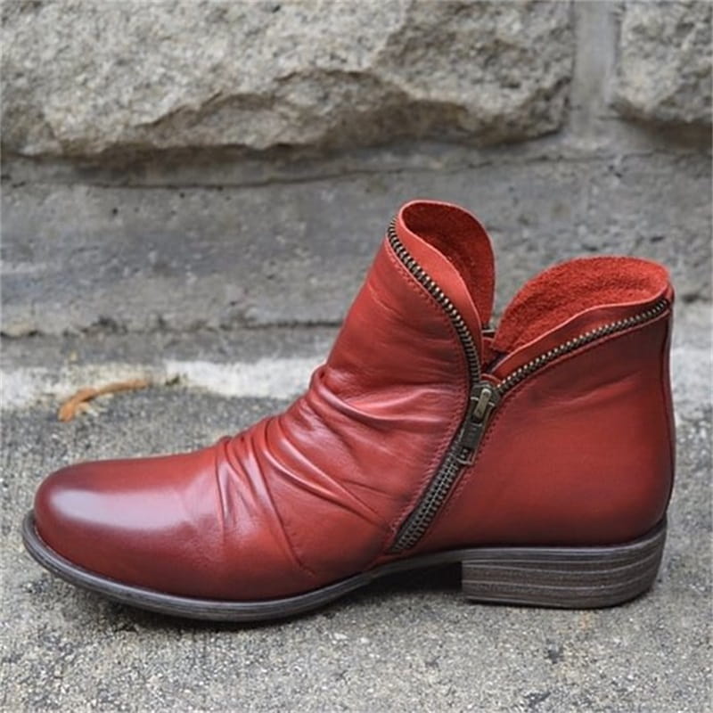 📢📢50% Rabatt!!! 🎉✨ Schicker bequemer Damenstiefel mit seitlichem Reißverschluss aus PU-Leder