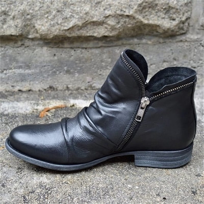 📢📢50% Rabatt!!! 🎉✨ Schicker bequemer Damenstiefel mit seitlichem Reißverschluss aus PU-Leder