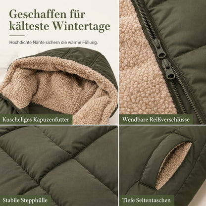 📢📢50%Rabatt!!!🎉✨Wendbare, wattierte Slim-Fit-Mantel mit Kapuze