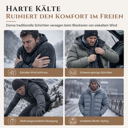 📢📢50% Rabatt!!!🎉✨Herren Winter Kapuzenpullover mit Fleecefutter, Jacquard-Muster, langärmeliges Sweatshirt für Freizeit und Outdoor-Aktivitäten