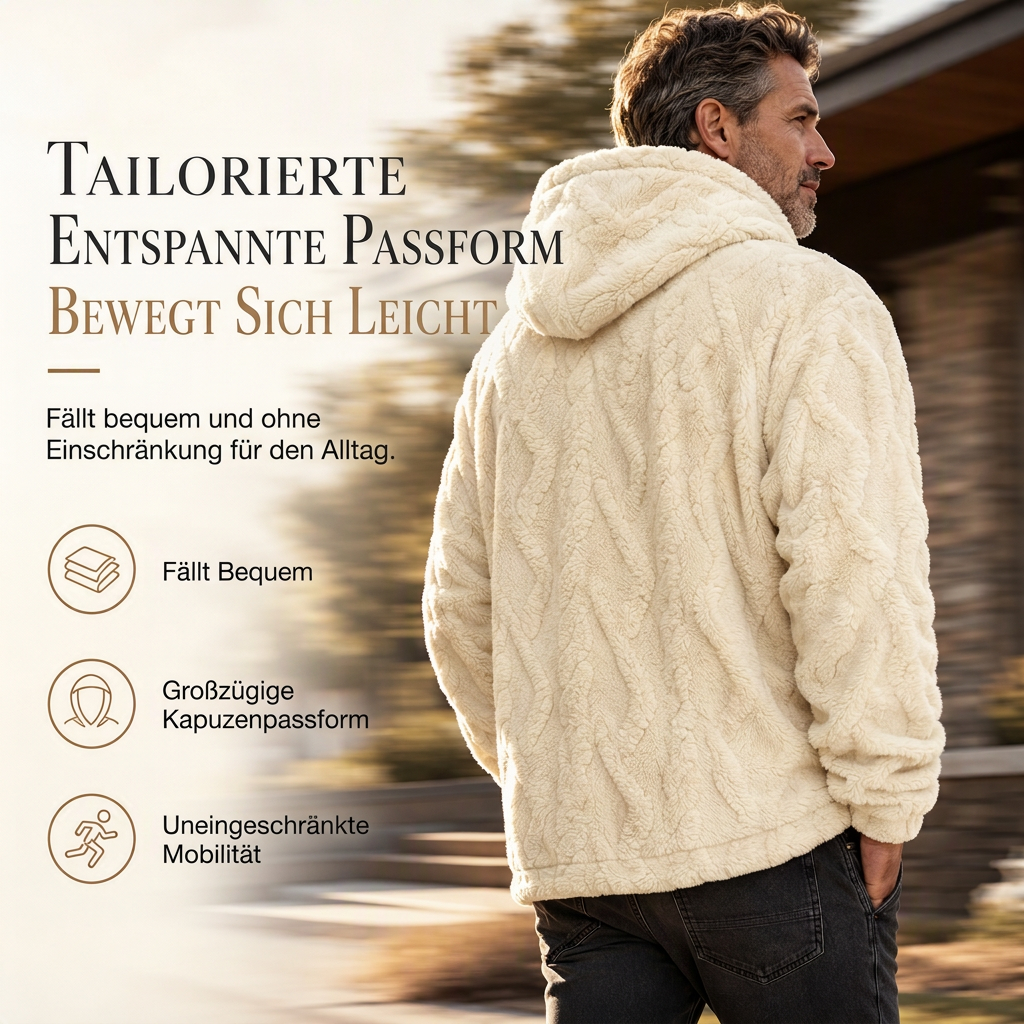 📢📢50% Rabatt!!!🎉✨Herren Winter Kapuzenpullover mit Fleecefutter, Jacquard-Muster, langärmeliges Sweatshirt für Freizeit und Outdoor-Aktivitäten