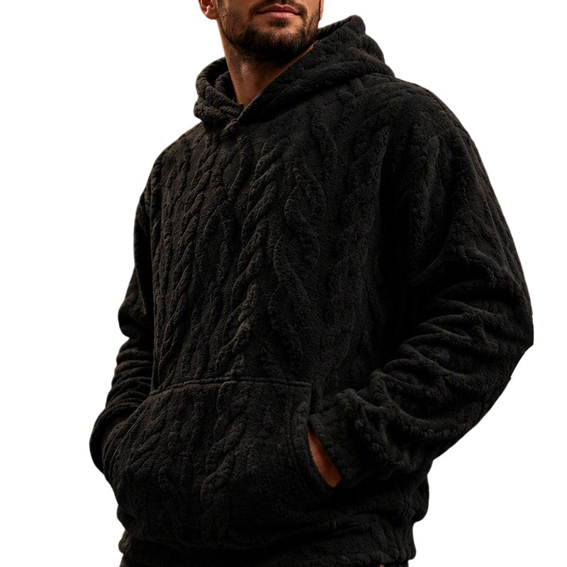 📢📢50% Rabatt!!!🎉✨Herren Winter Kapuzenpullover mit Fleecefutter, Jacquard-Muster, langärmeliges Sweatshirt für Freizeit und Outdoor-Aktivitäten