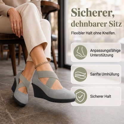 Damen Keilballerinas, Slip-On Komfortschuhe