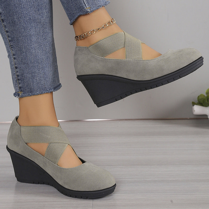 Damen Keilballerinas, Slip-On Komfortschuhe