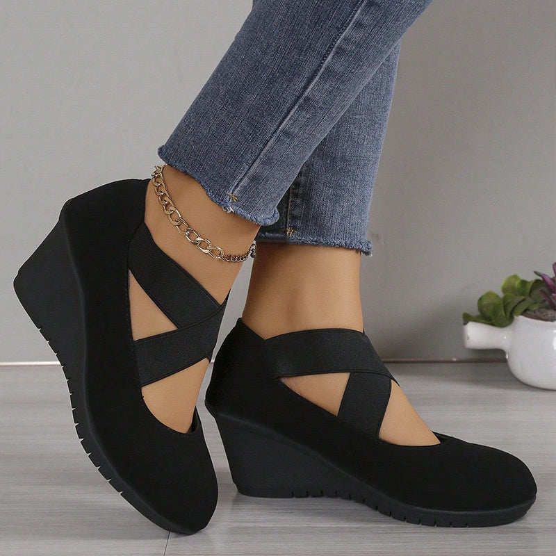 Damen Keilballerinas, Slip-On Komfortschuhe