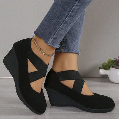 Damen Keilballerinas, Slip-On Komfortschuhe