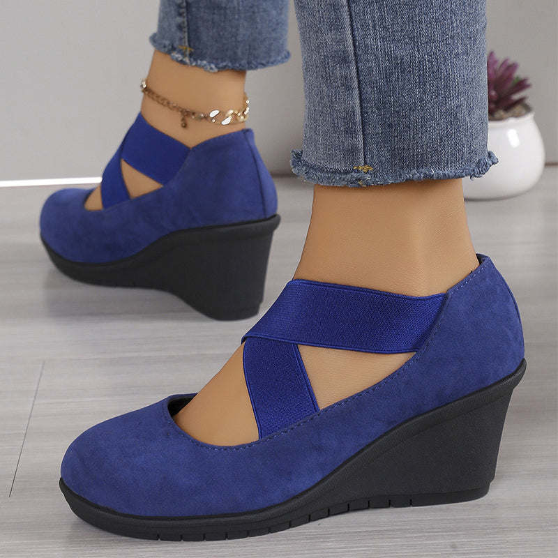 Damen Keilballerinas, Slip-On Komfortschuhe