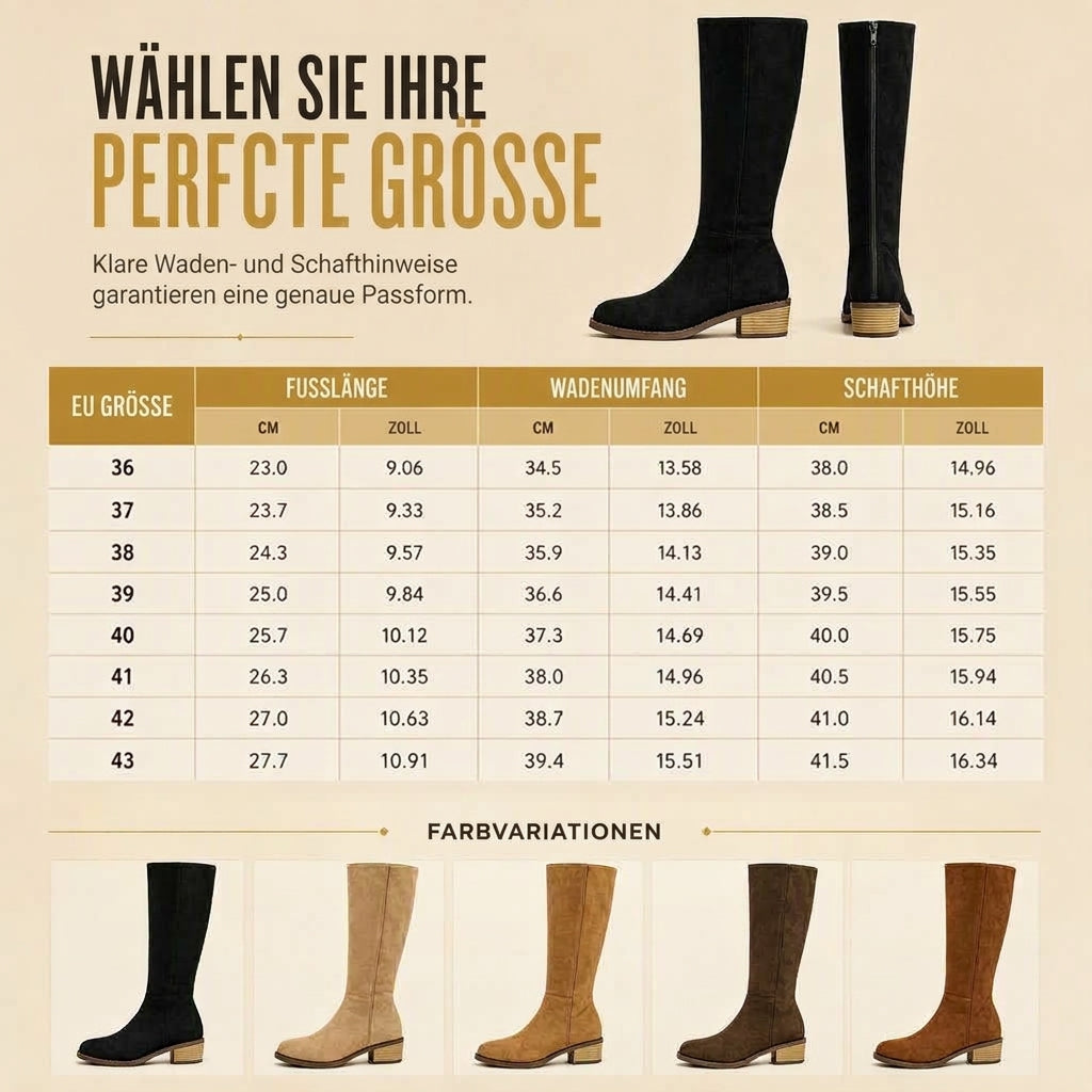 📢📢50% Rabatt!!! 🎉✨ Damen Überkniestiefel aus Wildleder mit Blockabsatz