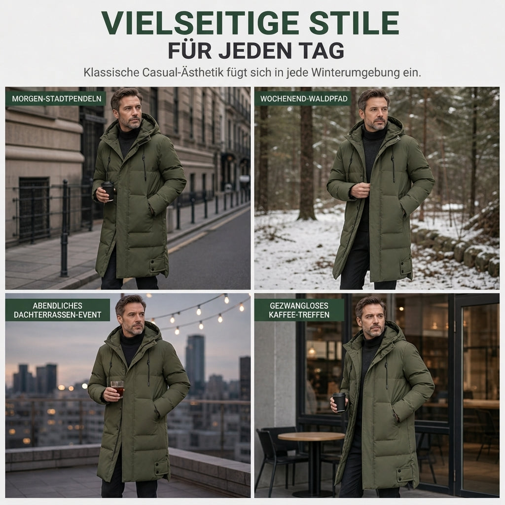 📢🎉50%Rabatt!!!🛍️✨Herren Freizeit Mittellange Gepolsterte Winter Verdickte Warme Oberbekleidung Mantel Übergröße