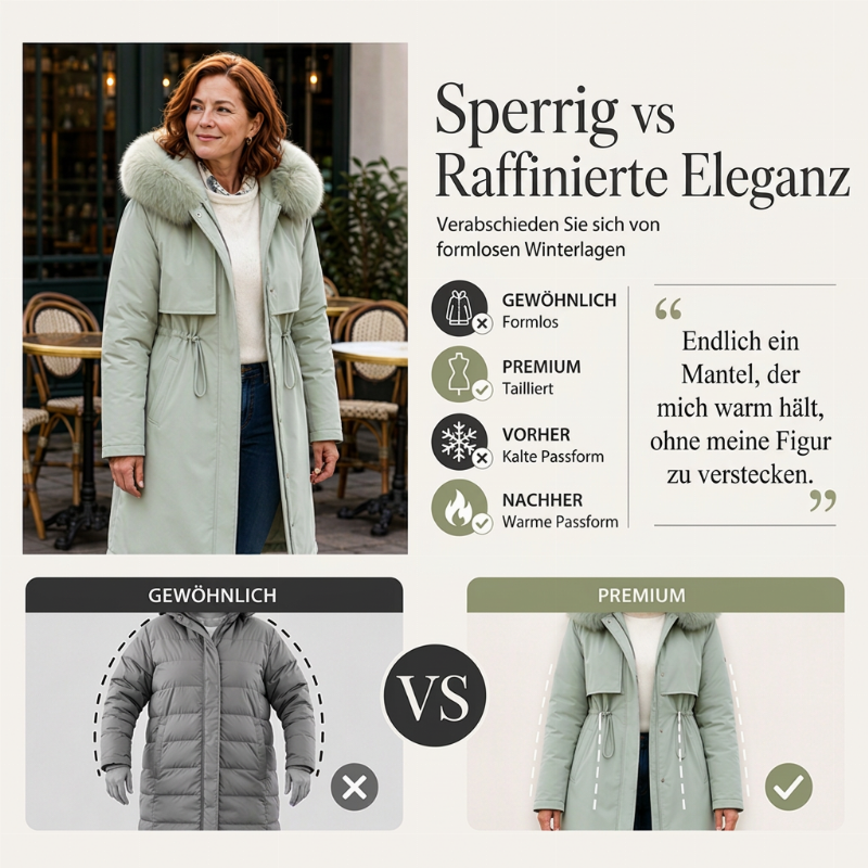 Warme Damen-Winterjacke in mittellanger Länge