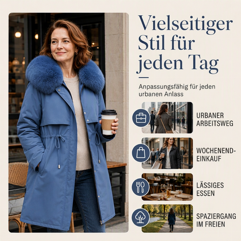 Warme Damen-Winterjacke in mittellanger Länge