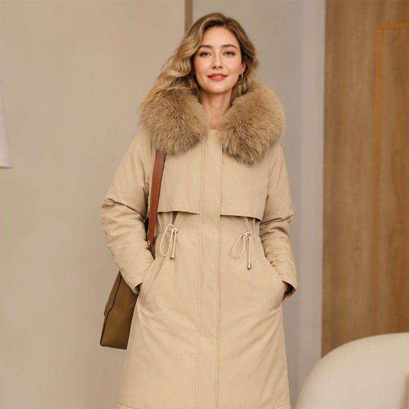 Warme Damen-Winterjacke in mittellanger Länge
