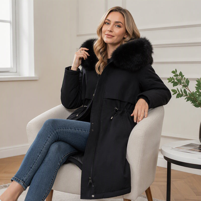 Warme Damen-Winterjacke in mittellanger Länge