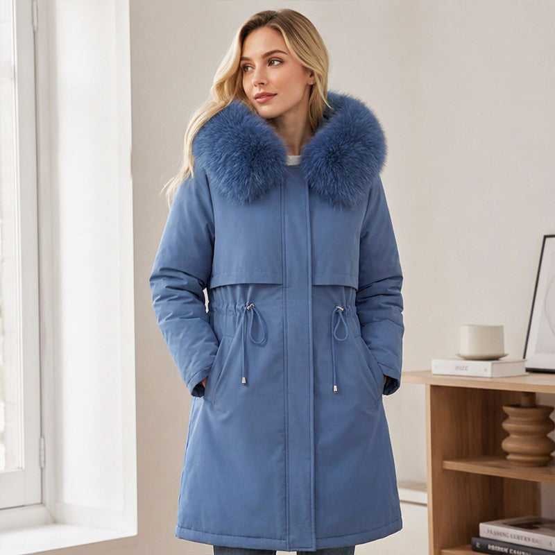 Warme Damen-Winterjacke in mittellanger Länge