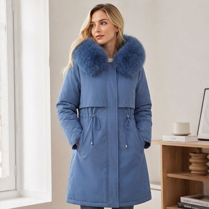 Warme Damen-Winterjacke in mittellanger Länge