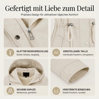 📢🎉50%Rabatt!!!🛍️✨Lässige, warme mittelange Damen-Kapuzenjacke
