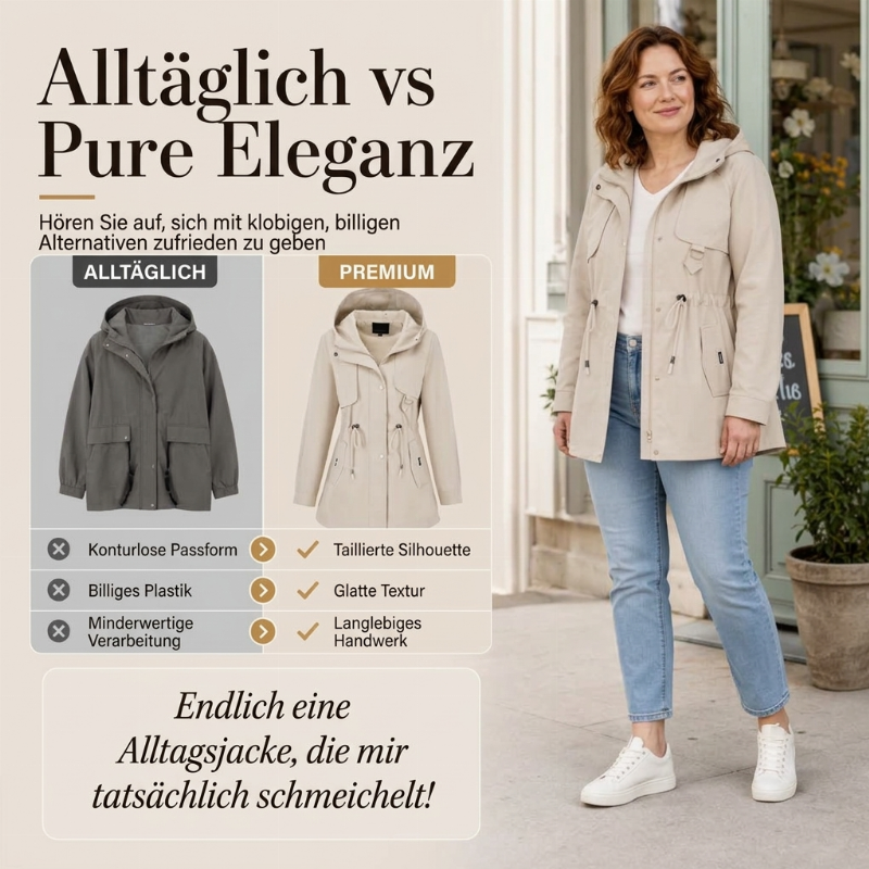📢🎉50%Rabatt!!!🛍️✨Lässige, warme mittelange Damen-Kapuzenjacke