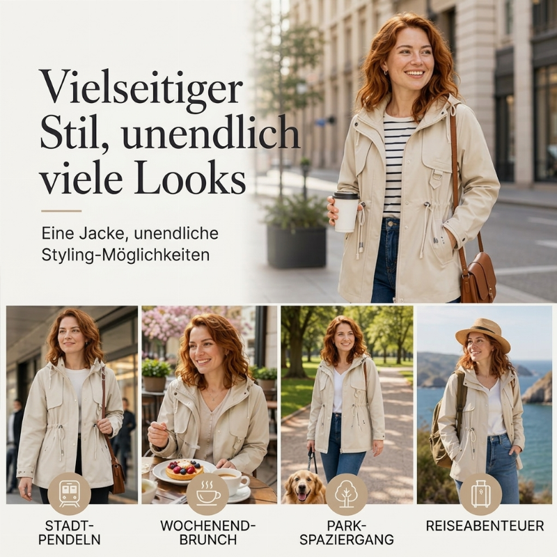📢🎉50%Rabatt!!!🛍️✨Lässige, warme mittelange Damen-Kapuzenjacke