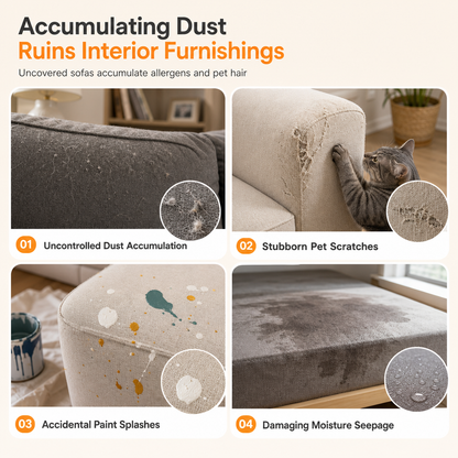 Bedruckte elastische Staubschutzhülle für Bett und Sofa
