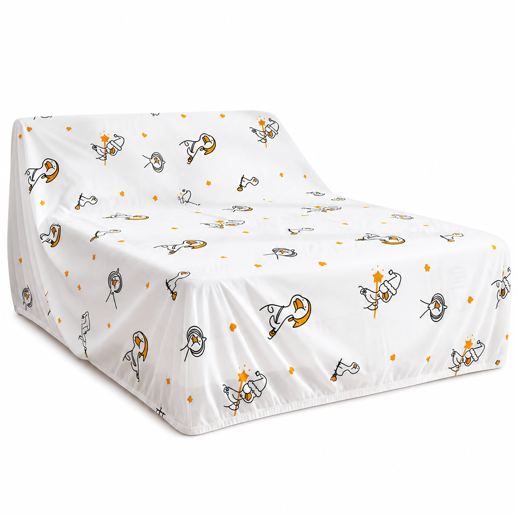 Bedruckte elastische Staubschutzhülle für Bett und Sofa