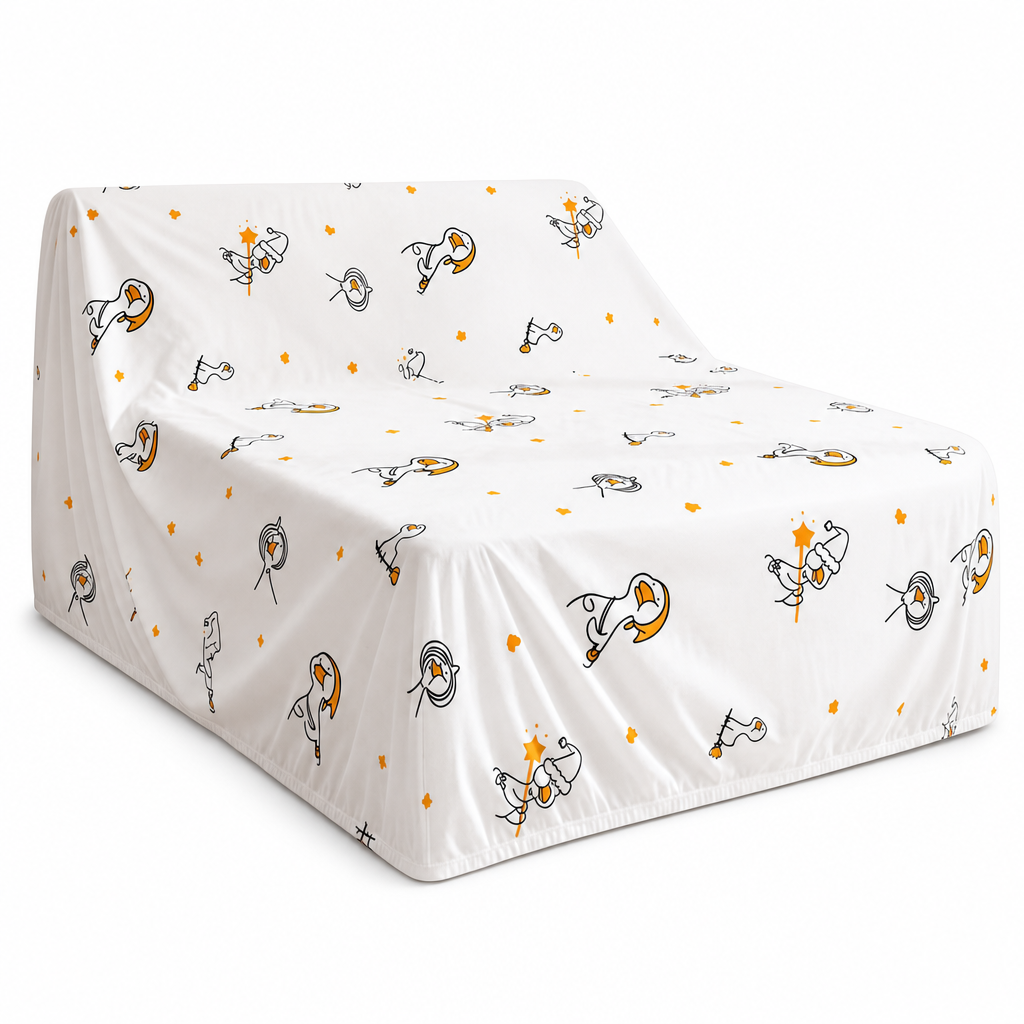 Bedruckte elastische Staubschutzhülle für Bett und Sofa