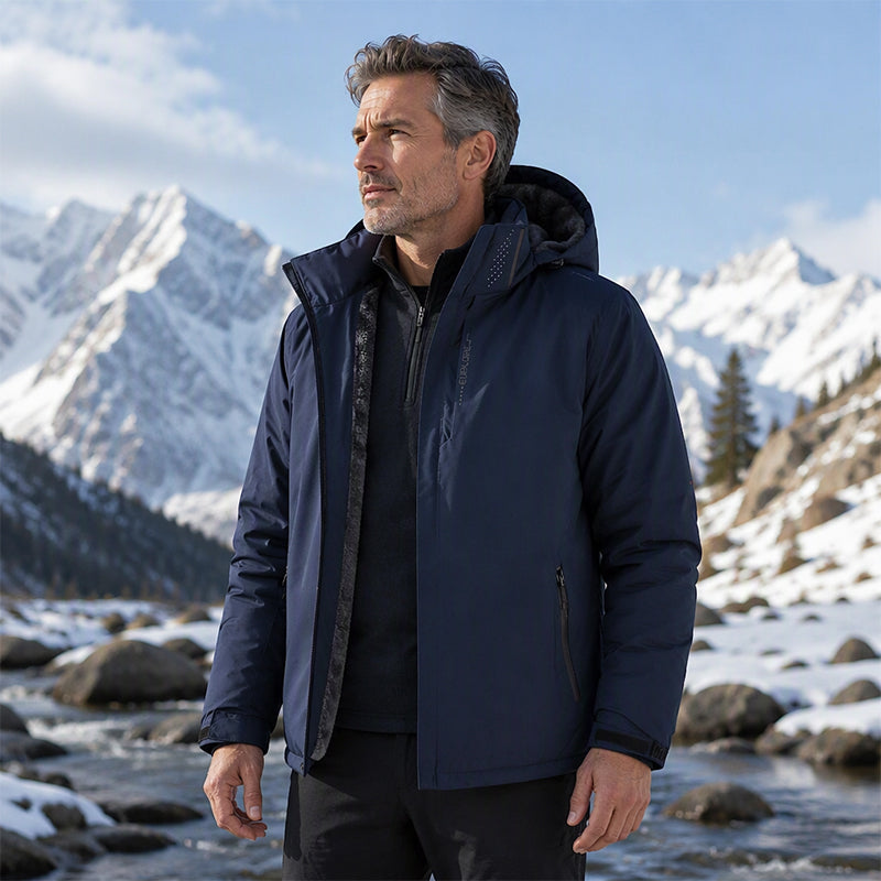 📢📢50%Rabatt!!!🎉✨Wasserdichte Kapuzenjacke für Herren mit Plüschfutter