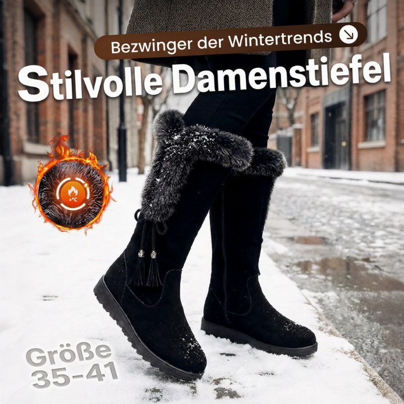 Warme, rutschfeste und abriebfeste Damen-Wadenstiefel