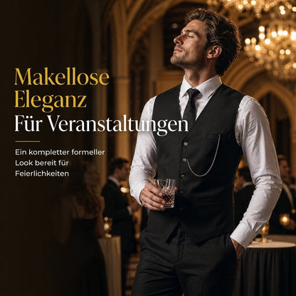 🤵 Herren Slim Fit 3-teiliges formelles Anzug-Set – Klassischer Chic, bequemer Sitz & immer passend