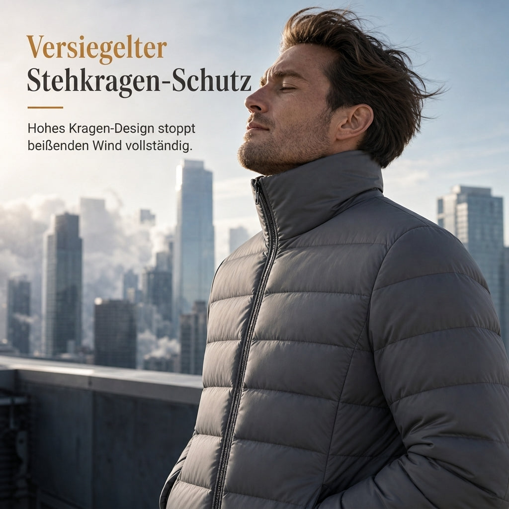 ❄️ Leichte, wattierte Winterjacke mit Stehkragen – Leicht, warm & immer passend