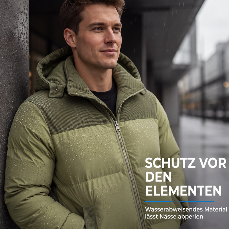 🔥Beliebtes Produkt ！✨Herren Winter-Steppjacke mit Kapuze im Color-Block-Design
