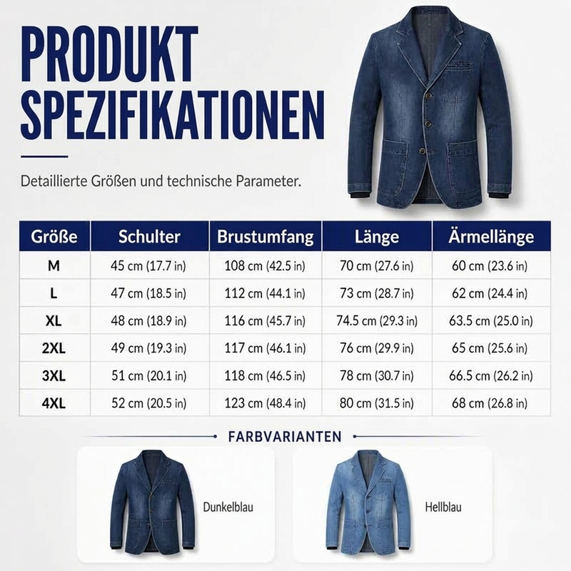 📢🎉50%Rabatt!!!🛍️✨Stilvoller Slim-Fit Jeansblazer für Herren